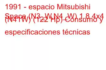 1991 - espacio Mitsubishi
Space (N3_W,N4_W) 1.8 4x4 (N41W) (122 Hp) Consumo y especificaciones técnicas