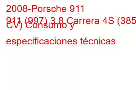 2008-Porsche 911
911 (997) 3.8 Carrera 4S (385 CV) Consumo y especificaciones técnicas