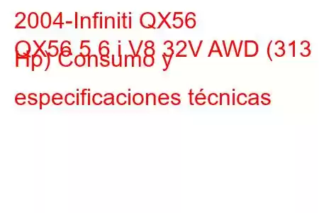 2004-Infiniti QX56
QX56 5.6 i V8 32V AWD (313 Hp) Consumo y especificaciones técnicas