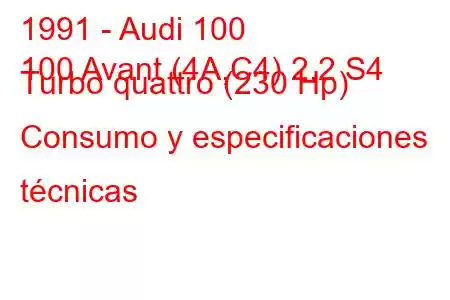 1991 - Audi 100
100 Avant (4A,C4) 2.2 S4 Turbo quattro (230 Hp) Consumo y especificaciones técnicas