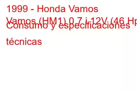 1999 - Honda Vamos
Vamos (HM1) 0.7 i 12V (46 Hp) Consumo y especificaciones técnicas