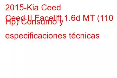 2015-Kia Ceed
Ceed II Facelift 1.6d MT (110 Hp) Consumo y especificaciones técnicas