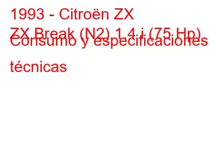 1993 - Citroën ZX
ZX Break (N2) 1.4 i (75 Hp) Consumo y especificaciones técnicas