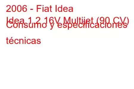 2006 - Fiat Idea
Idea 1.2 16V Multijet (90 CV) Consumo y especificaciones técnicas