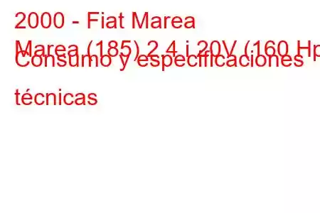 2000 - Fiat Marea
Marea (185) 2.4 i 20V (160 Hp) Consumo y especificaciones técnicas