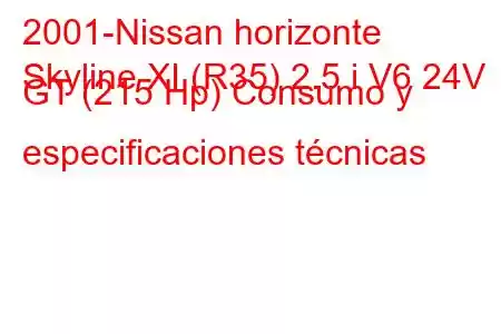 2001-Nissan horizonte
Skyline XI (R35) 2.5 i V6 24V GT (215 Hp) Consumo y especificaciones técnicas