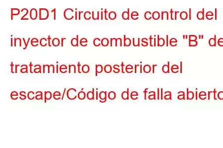 P20D1 Circuito de control del inyector de combustible 