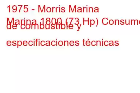 1975 - Morris Marina
Marina 1800 (73 Hp) Consumo de combustible y especificaciones técnicas