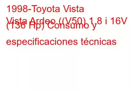 1998-Toyota Vista
Vista Ardeo ((V50) 1.8 i 16V (136 Hp) Consumo y especificaciones técnicas