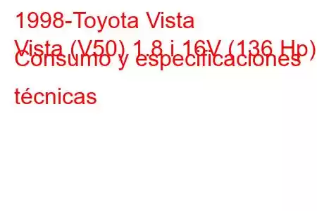 1998-Toyota Vista
Vista (V50) 1.8 i 16V (136 Hp) Consumo y especificaciones técnicas