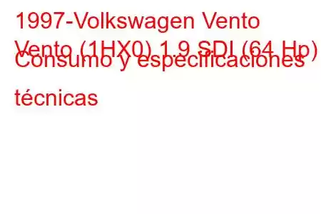 1997-Volkswagen Vento
Vento (1HX0) 1.9 SDI (64 Hp) Consumo y especificaciones técnicas