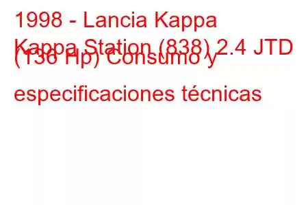 1998 - Lancia Kappa
Kappa Station (838) 2.4 JTD (136 Hp) Consumo y especificaciones técnicas