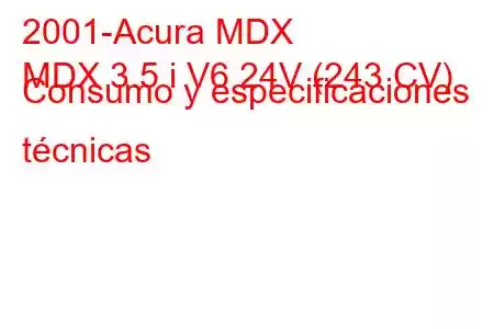 2001-Acura MDX
MDX 3.5 i V6 24V (243 CV) Consumo y especificaciones técnicas