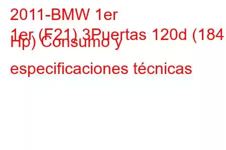 2011-BMW 1er
1er (F21) 3Puertas 120d (184 Hp) Consumo y especificaciones técnicas