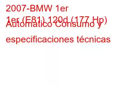 2007-BMW 1er
1er (E81) 120d (177 Hp) Automático Consumo y especificaciones técnicas