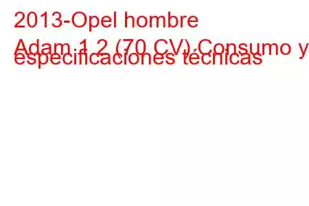 2013-Opel hombre
Adam 1.2 (70 CV) Consumo y especificaciones técnicas