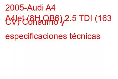 2005-Audi A4
A4let (8H,QB6) 2.5 TDI (163 CV) Consumo y especificaciones técnicas