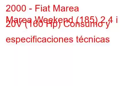 2000 - Fiat Marea
Marea Weekend (185) 2.4 i 20V (160 Hp) Consumo y especificaciones técnicas