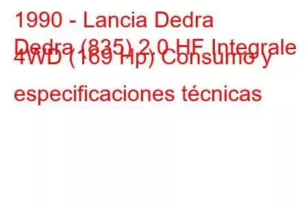 1990 - Lancia Dedra
Dedra (835) 2.0 HF Integrale 4WD (169 Hp) Consumo y especificaciones técnicas