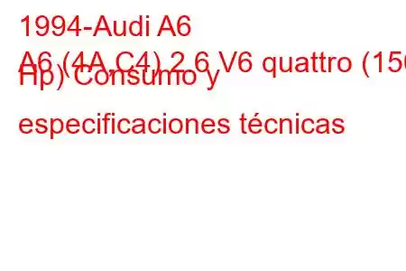 1994-Audi A6
A6 (4A,C4) 2.6 V6 quattro (150 Hp) Consumo y especificaciones técnicas