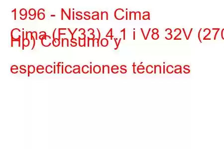 1996 - Nissan Cima
Cima (FY33) 4.1 i V8 32V (270 Hp) Consumo y especificaciones técnicas