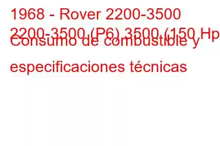 1968 - Rover 2200-3500
2200-3500 (P6) 3500 (150 Hp) Consumo de combustible y especificaciones técnicas