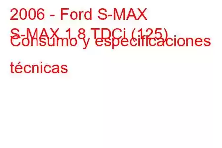 2006 - Ford S-MAX
S-MAX 1.8 TDCi (125) Consumo y especificaciones técnicas