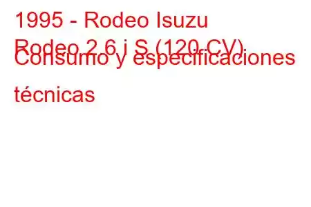 1995 - Rodeo Isuzu
Rodeo 2.6 i S (120 CV) Consumo y especificaciones técnicas