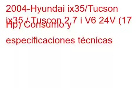 2004-Hyundai ix35/Tucson
ix35 / Tuscon 2.7 i V6 24V (173 Hp) Consumo y especificaciones técnicas