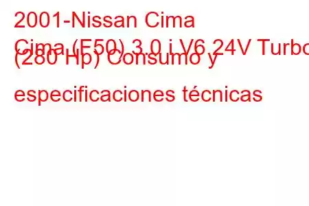 2001-Nissan Cima
Cima (F50) 3.0 i V6 24V Turbo (280 Hp) Consumo y especificaciones técnicas