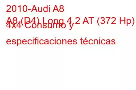 2010-Audi A8
A8 (D4) Long 4.2 AT (372 Hp) 4x4 Consumo y especificaciones técnicas