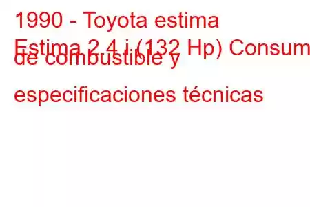 1990 - Toyota estima
Estima 2.4 i (132 Hp) Consumo de combustible y especificaciones técnicas