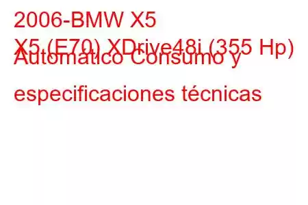 2006-BMW X5
X5 (E70) XDrive48i (355 Hp) Automático Consumo y especificaciones técnicas