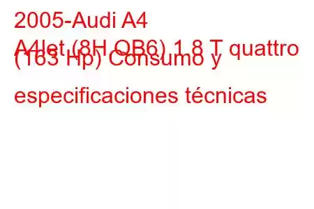 2005-Audi A4
A4let (8H,QB6) 1.8 T quattro (163 Hp) Consumo y especificaciones técnicas