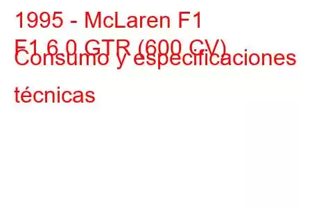 1995 - McLaren F1
F1 6.0 GTR (600 CV) Consumo y especificaciones técnicas