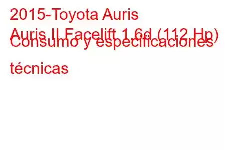 2015-Toyota Auris
Auris II Facelift 1.6d (112 Hp) Consumo y especificaciones técnicas