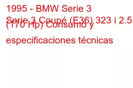 1995 - BMW Serie 3
Serie 3 Coupé (E36) 323 i 2.5 (170 Hp) Consumo y especificaciones técnicas