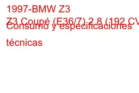 1997-BMW Z3
Z3 Coupé (E36/7) 2.8 (192 CV) Consumo y especificaciones técnicas