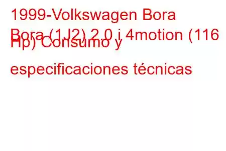 1999-Volkswagen Bora
Bora (1J2) 2.0 i 4motion (116 Hp) Consumo y especificaciones técnicas