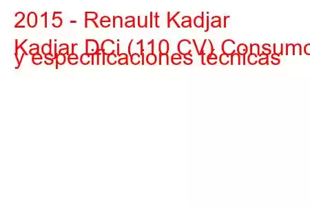 2015 - Renault Kadjar
Kadjar DCi (110 CV) Consumo y especificaciones técnicas