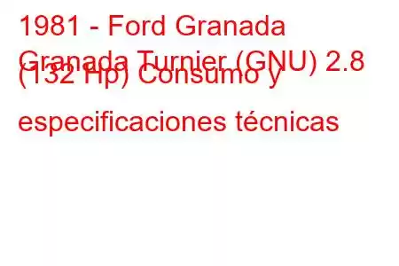 1981 - Ford Granada
Granada Turnier (GNU) 2.8 (132 Hp) Consumo y especificaciones técnicas