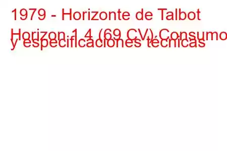 1979 - Horizonte de Talbot
Horizon 1.4 (69 CV) Consumo y especificaciones técnicas