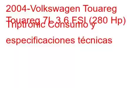 2004-Volkswagen Touareg
Touareg 7L 3.6 FSI (280 Hp) Triptronic Consumo y especificaciones técnicas