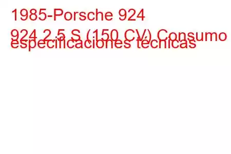 1985-Porsche 924
924 2.5 S (150 CV) Consumo y especificaciones técnicas