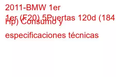 2011-BMW 1er
1er (F20) 5Puertas 120d (184 Hp) Consumo y especificaciones técnicas