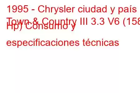 1995 - Chrysler ciudad y país
Town & Country III 3.3 V6 (158 Hp) Consumo y especificaciones técnicas