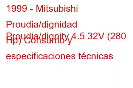 1999 - Mitsubishi Proudia/dignidad
Proudia/dignity 4.5 32V (280 Hp) Consumo y especificaciones técnicas