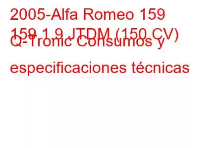 2005-Alfa Romeo 159
159 1.9 JTDM (150 CV) Q-Tronic Consumos y especificaciones técnicas