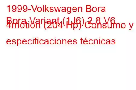 1999-Volkswagen Bora
Bora Variant (1J6) 2.8 V6 4motion (204 Hp) Consumo y especificaciones técnicas