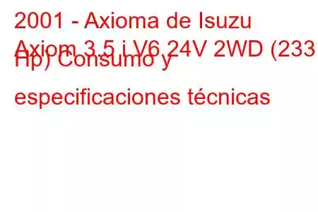 2001 - Axioma de Isuzu
Axiom 3.5 i V6 24V 2WD (233 Hp) Consumo y especificaciones técnicas